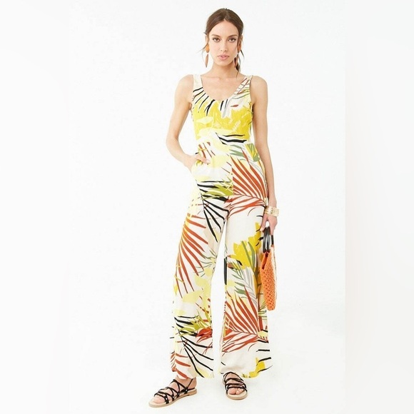 Forever 21 Pants - FOREVER 21 | Tropical Print Jumpsuit